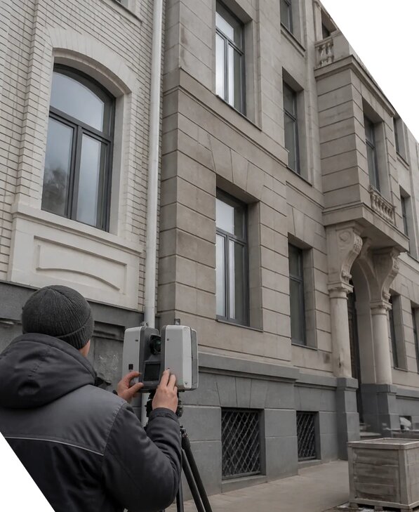 Лазерное сканирование фасадов зданий для обследования в Белой Калитве